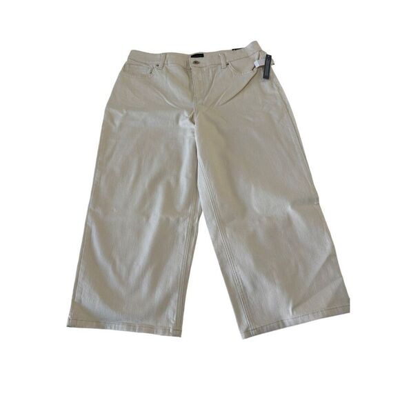 NWT Talbots High waist WIDE LEG CROP JEANS Size 16P - Picture 1 of 9